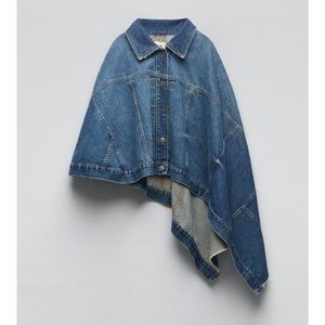 Zara Blue Denim Cape